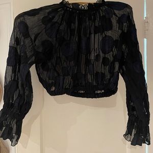 Zara Sheer high neck crop top